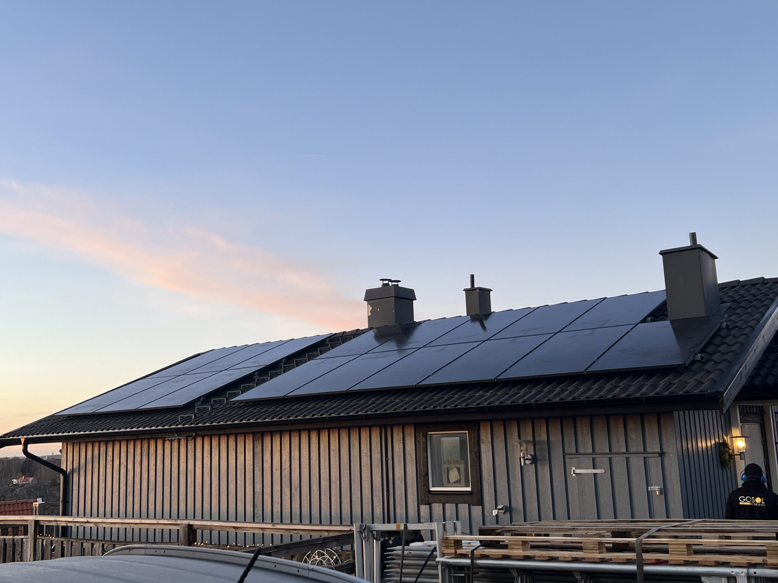 Solceller på villatak