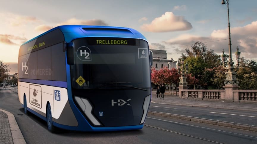 H2X och Trelleborgs kommun tecknar avtal om vätgasdriven skolbuss och sopbil